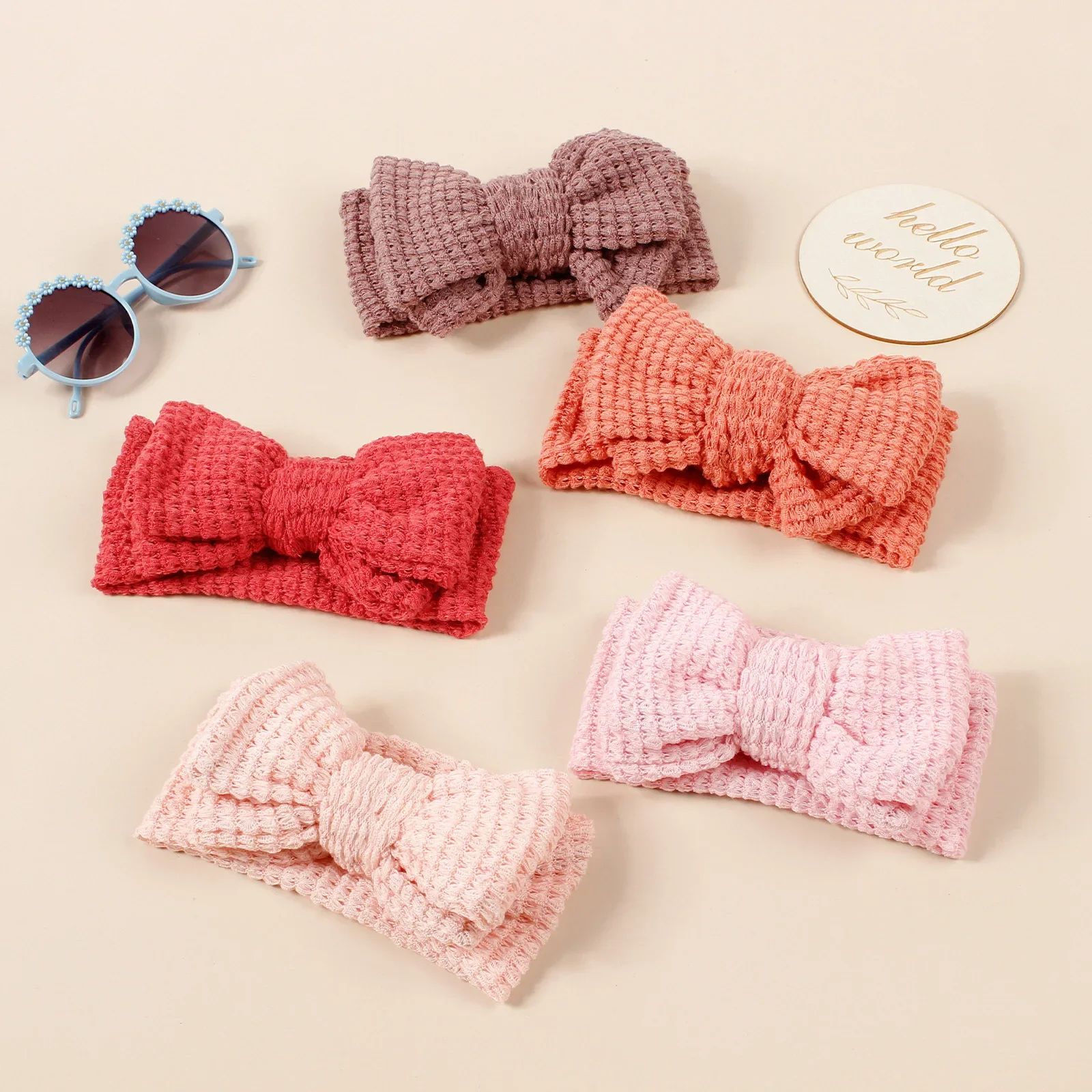 Newborn Knitted Headband Large Bow Headbands for Children Hair Accessories Twist Baby Girls Headwrap Wide Turban Knit Headwrap