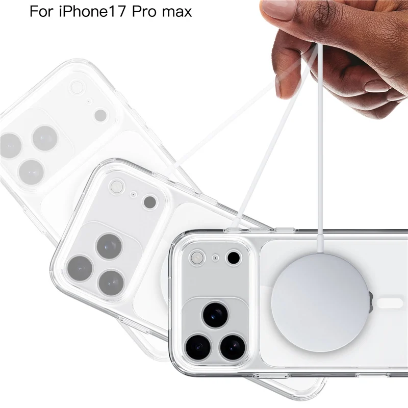 Picture 6: Touch Camera Button Original Clear for Magsafe Case For iPhone 17 Air 17Pro 17Pro Max Wireless Charge Shockproof Hard Cover