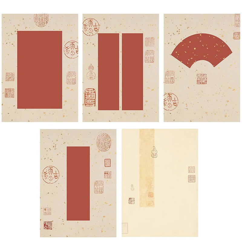 Chinese Xuan Paper for Calligraphy | 10 Sheets Thick Antique Wax Batik Paper | Semi-absorbent for Brush & Ink Creation
