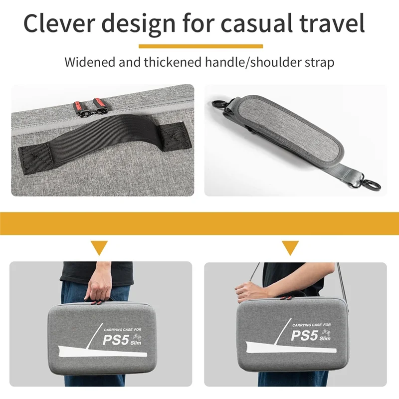 

【Flash Sale】Carrying Case For PS5 Slim, Portable Travel Hard Shell Storage Bag Holds Console, Controller, Game Accessories