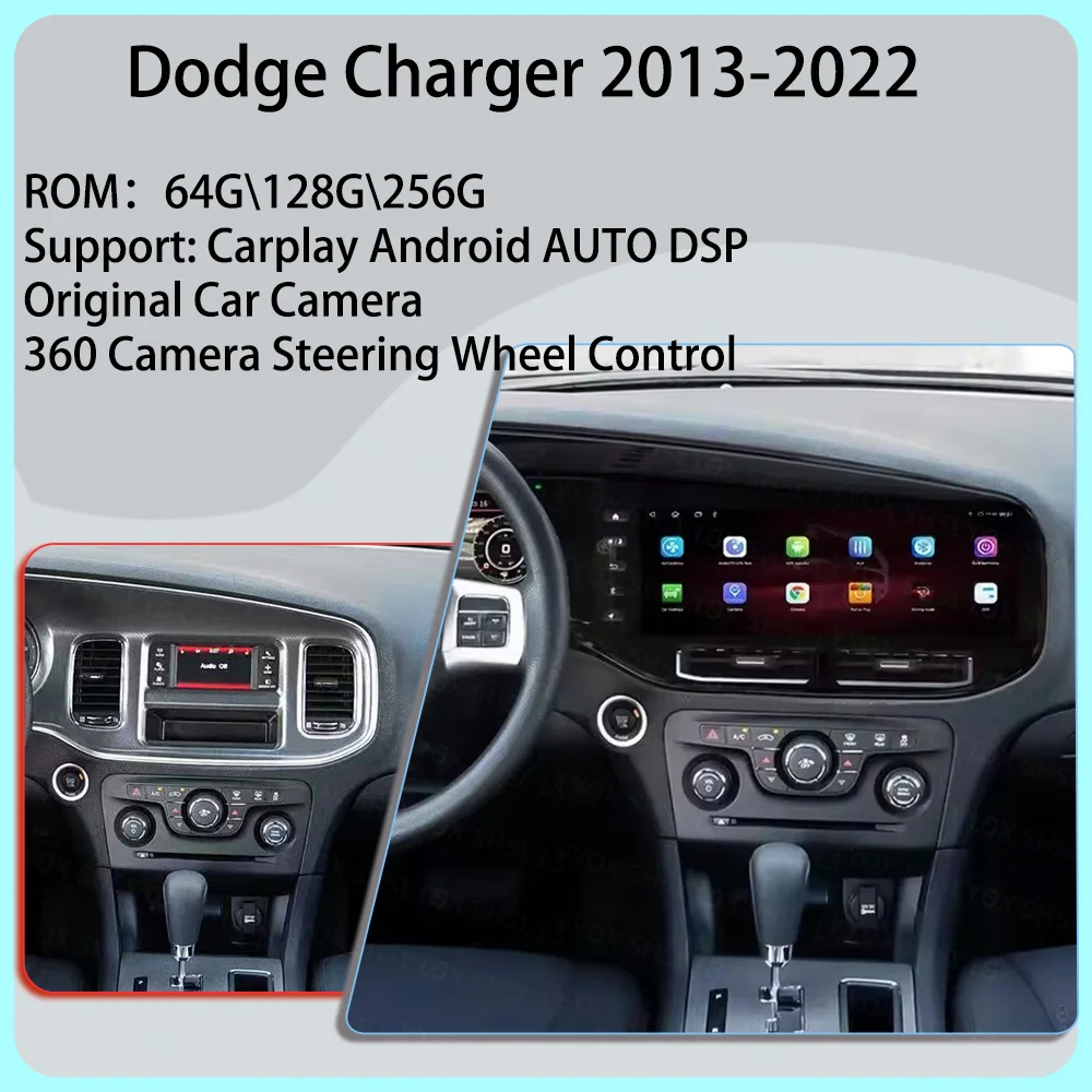 12.3'' For Dodge Challenger Charger SRT Hellcat 2010-2024 Carplay Android Car Radio LCD Touch Screen Multimedia Player GPS Navi