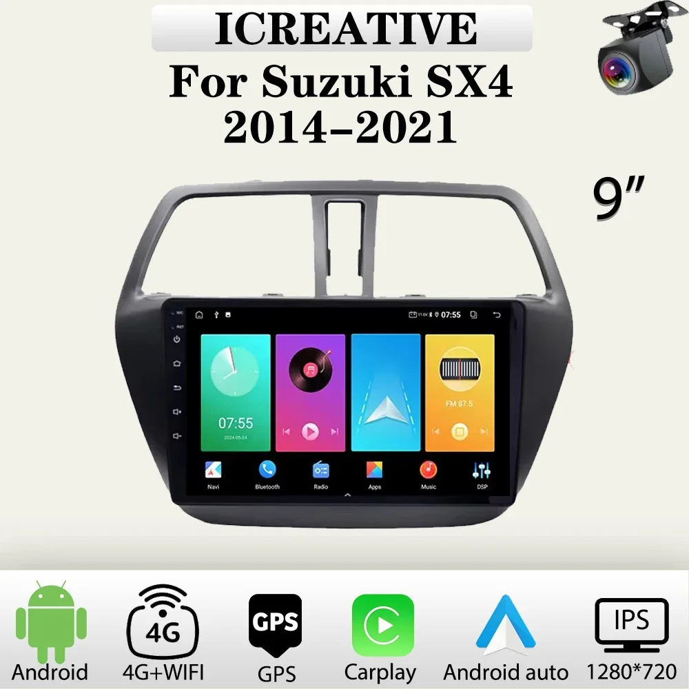 Android Car Radio for Suzuki SX4 S-Cross 2014-2021 Multimedia Carplay Player 2Din Car Stereo Autoradio Head Unit Navigation GPS