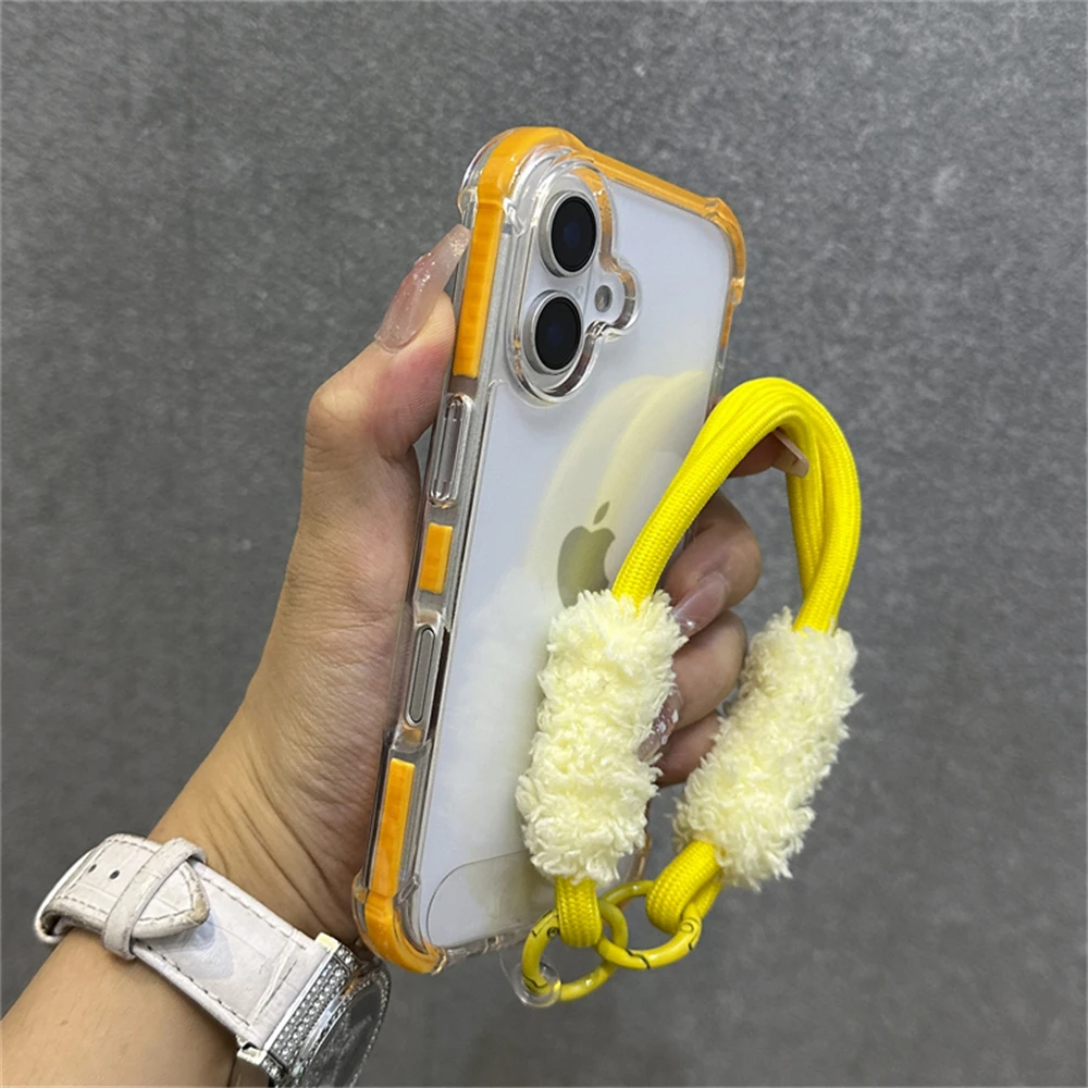 Hybrid-Bumper-Schutzhülle Transparent mit Handgelenkschlaufe für iPhone 18 15 17 11 12 13 14 16 Pro Max Plus Stoßfeste Airbag-Hülle – Detail 13