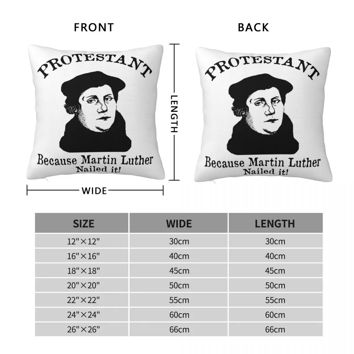 Protestant Because Martin Luther Nailed It Protestant Reformation Pillowcase Pillow Cover Cushion Throw Pillow for Home sofa