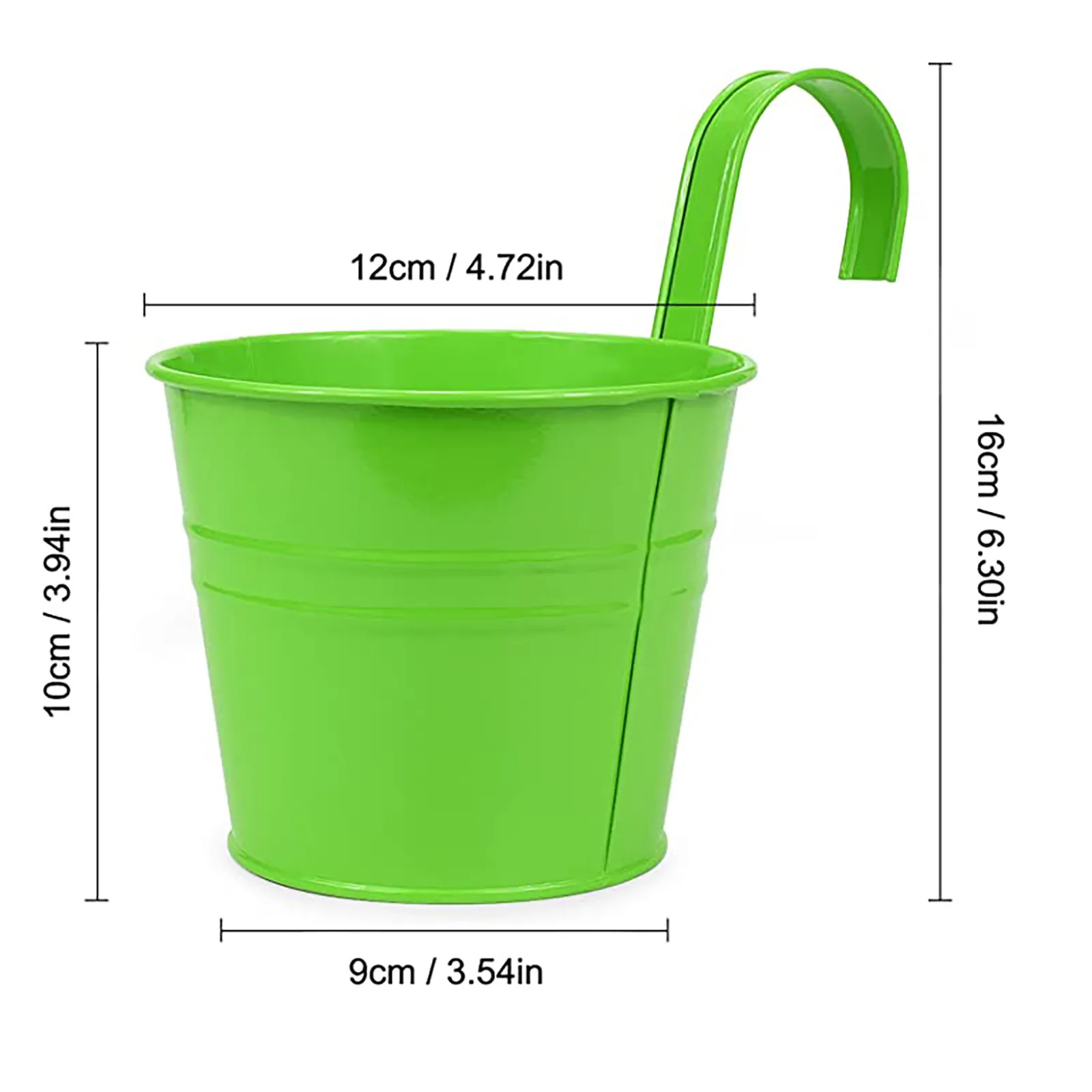 กระถางดอกไม้ไม่สามารถถอดออกได้ติดผนังเหล็กแผ่นแขวนผนังตะกร้ากระถางดอกไม้สําหรับสวนกลางแจ้งระเบียงชาวไร่ถังบ้าน