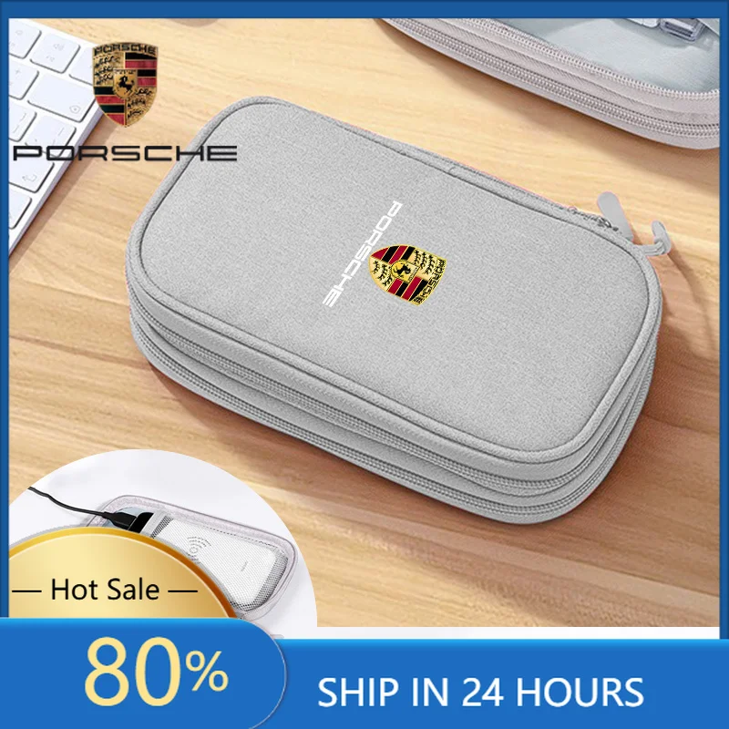

Interior Stickers Fot Porsche Fashion Car Double Layered Storage Bag Lightweight Portable Storage Bag For Porsche 911 718 Taycan