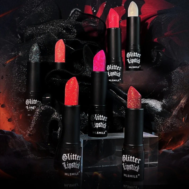 Multi-Color Non-stick Cup Matte Lipstick Flash Lasting Easy Color Diamond Lipstick Dark Halloween Look