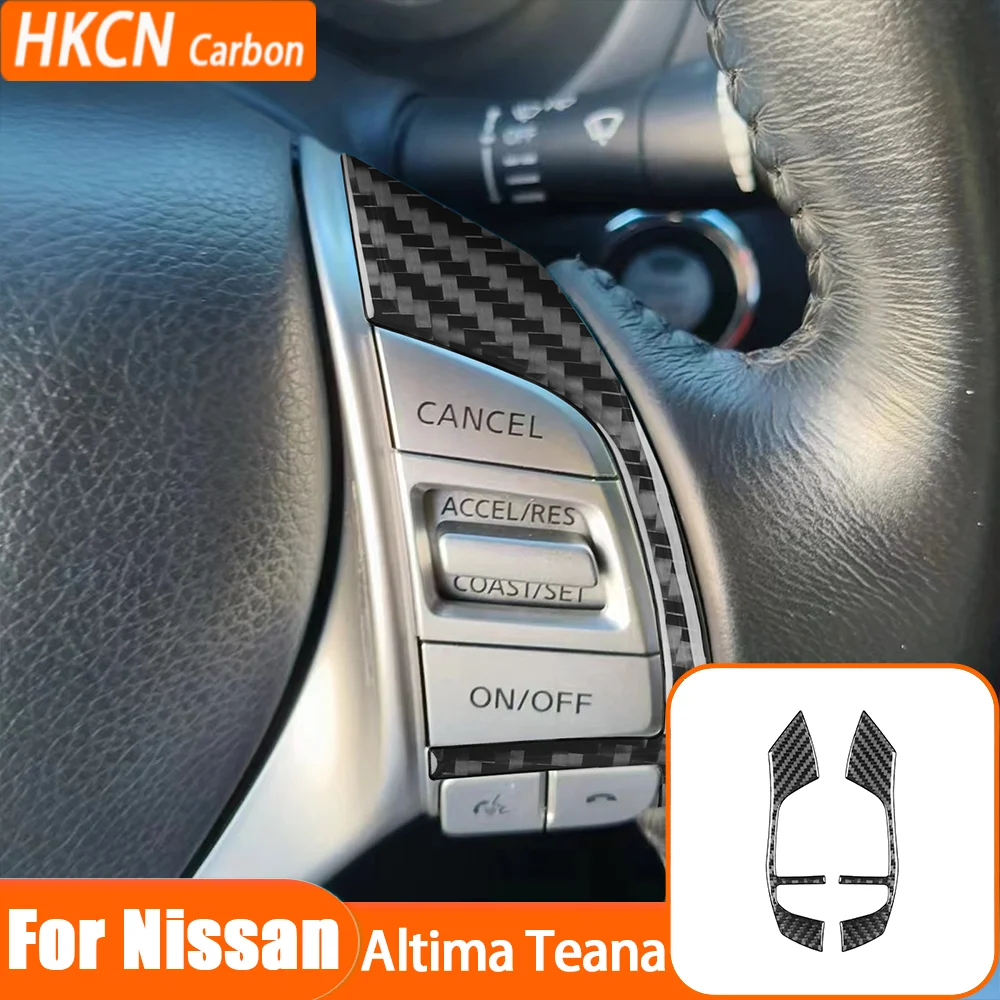 

Carbon Fiber Steering Wheel Button Panel Decoration Car Interior Accessories Trim Sticker For Nissan Altima Teana 2013—2018