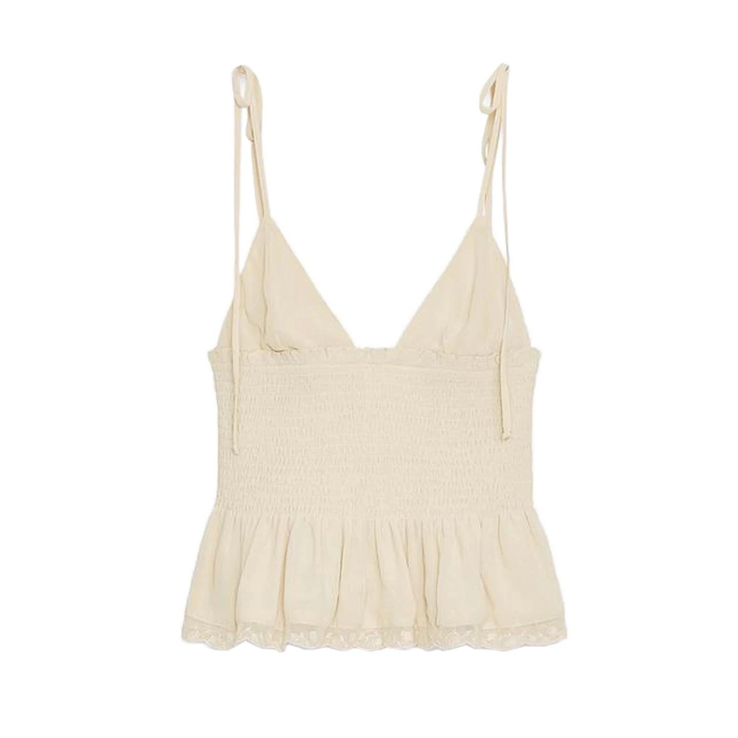 Canotta Bal decorata con nodo Faion da donna nuova estate Top francese Sle Slim Fit in fibra di poliestere V-ne Svel