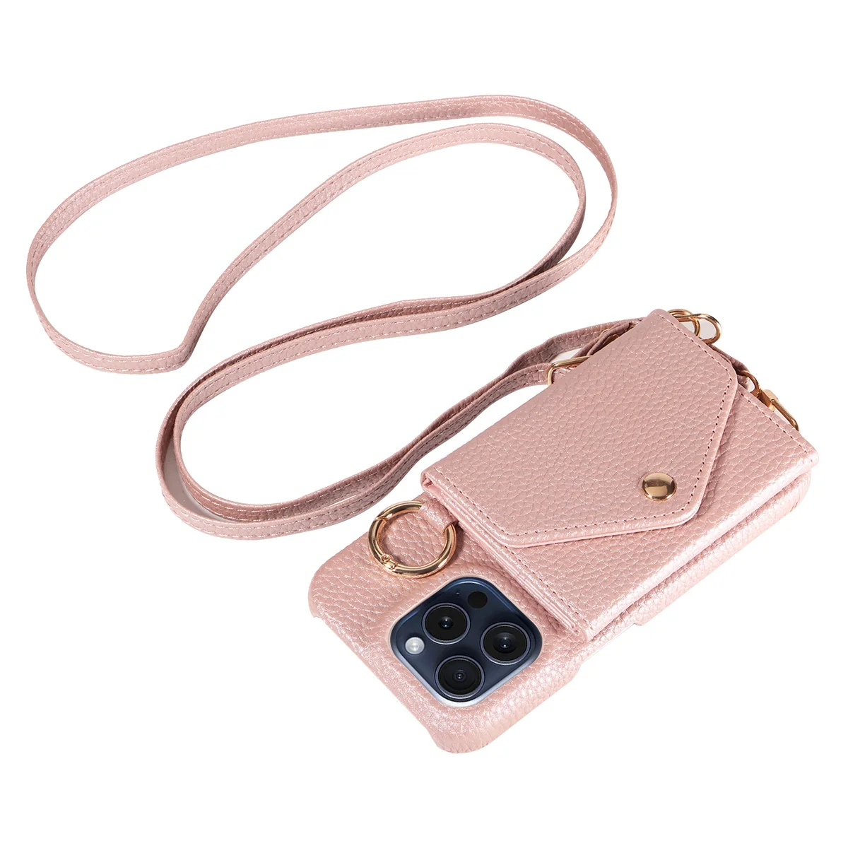 Lederen telefoonhoesje voor Samsung GalaxyS25ultra S25plus S24ultra S24 S23FE S22 Anti-drop met lange lanyard en spiegel telefoonhoes
