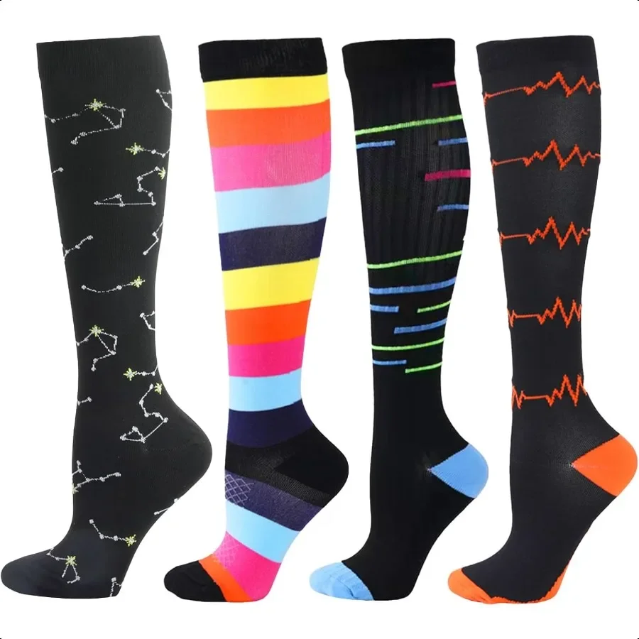 

BISOUSOX Comprion Socks for Women Men Knee High Long Nurse Pregnancy Flight Travel Cycling Socks Best port