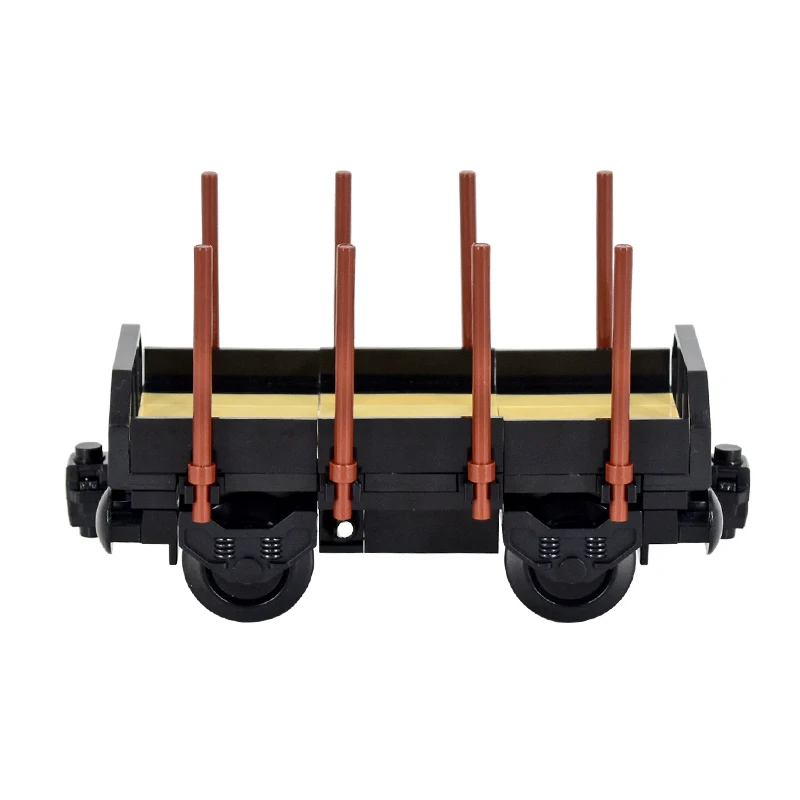 MOC City Idea creativa Base del treno Breve trasporto in legno Carrello del treno Building Block Mattoni Bambini Giocattoli creativi ad alta tecnologia fai da te