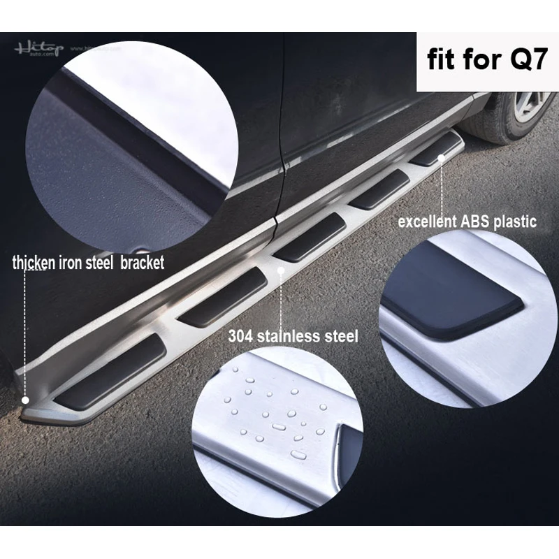 new original side step bar pedal running boards，AUDI Q7 2009 2010 2011 2012 2013 2014 2015 2016 2017 2018 2019 20220,load 300kg