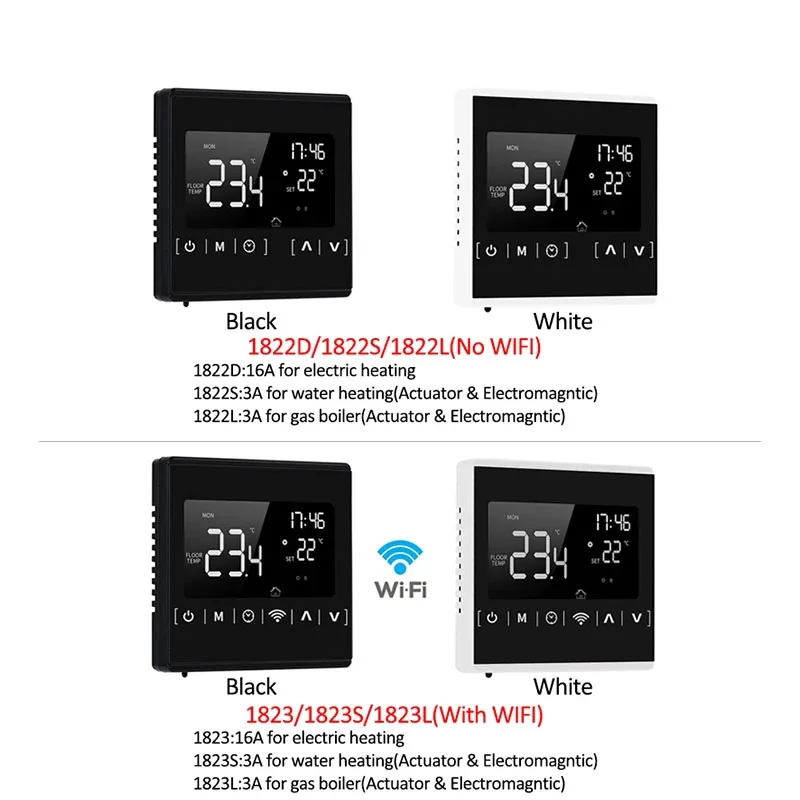 Tuya WiFi Smart Thermostat, Electric Floor Heating Water Temperature Remote Controller LCD Touch Screen Floor Heating Termostato