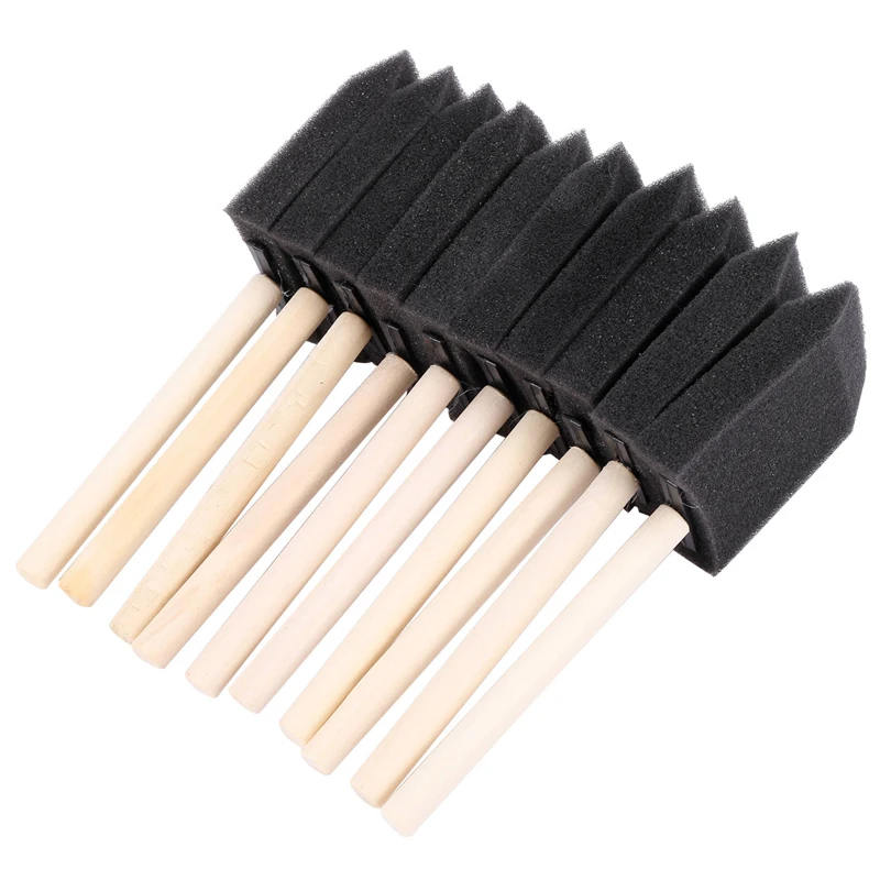 

B53C 2-дюймовый набор кистей для рисования из пенопласта с деревянной ручкой (стоимость упаковки из 40 шт.) — легкий, прочный и отличный для акрила, пятен, Va