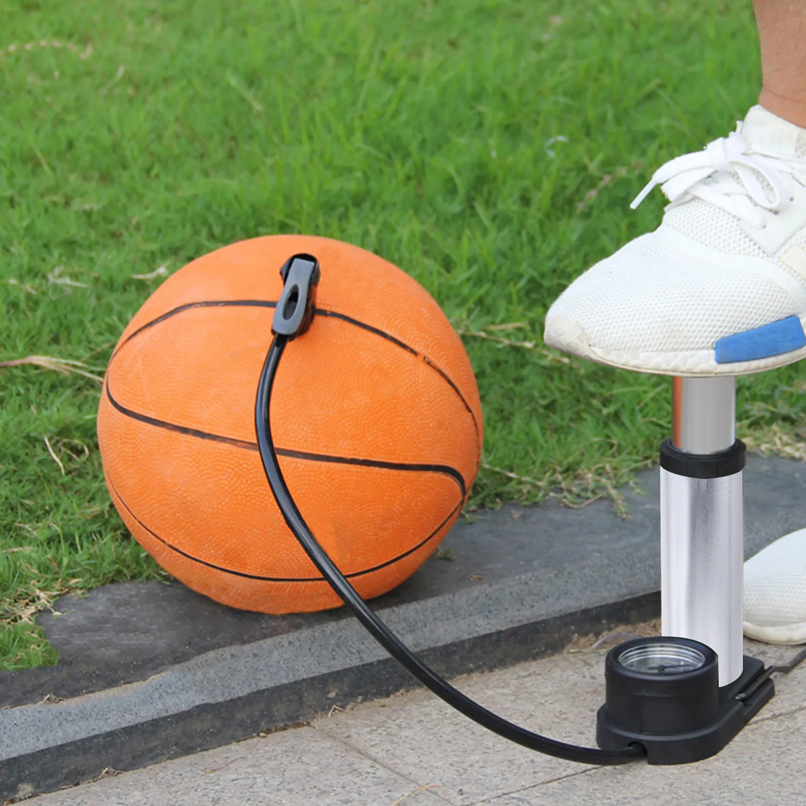 

Mini Portable Tire Floor Pump High-Pressure Foot Pump Bike Inflator Activated Floor Pumps Inflator Universal Valves