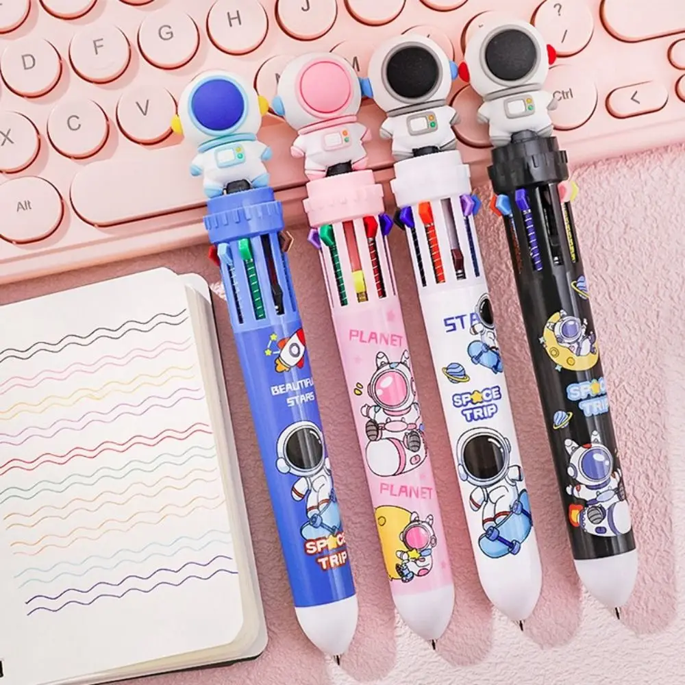 10 Cores Kawaii Desenhos Animados Astronauta Caneta Esferográfica Escola Escritório Fornecimento Papelaria Presente