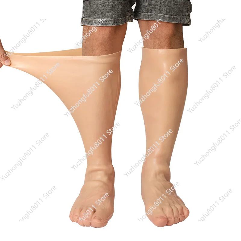 1 Pair of Fake Legs Feet Simulation Realistic Human Skin Touch Silicone Artificial Cover Prosthetic Silicone Scar Cover Cosplay