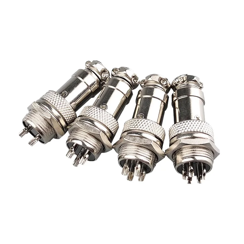 5pcs Aviation Socket Plug GX16 2/3/4/5/6/7/8/9/10 Pin Nut type Male & Female 16mm Circular Panel Aviation Connector