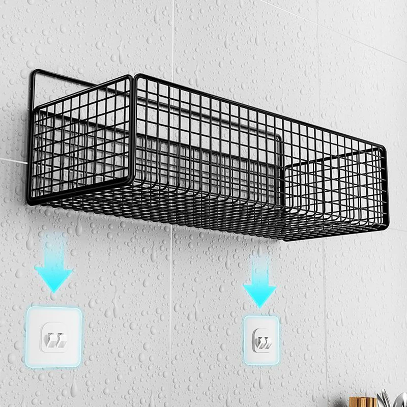 Multifunctional Bathroom Organiser Toiletries Organiser No-Punch Bathroom Shelf Bathroom Kitchen Wall Mount Storage Rack