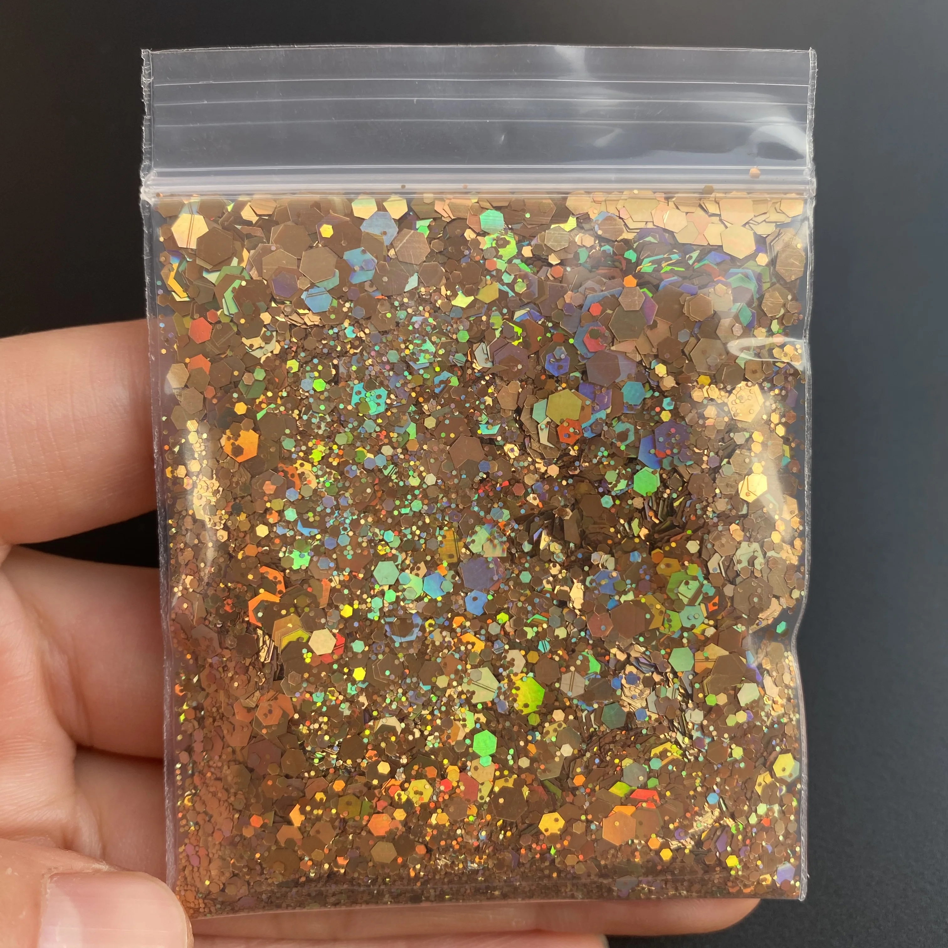 10G Rits Zak Holografische Chunky Glitter Shiny Kleur Shift Gemengde Nail Art Pailletten Sparkle Hexagon Huisdier Poeder Vlokken