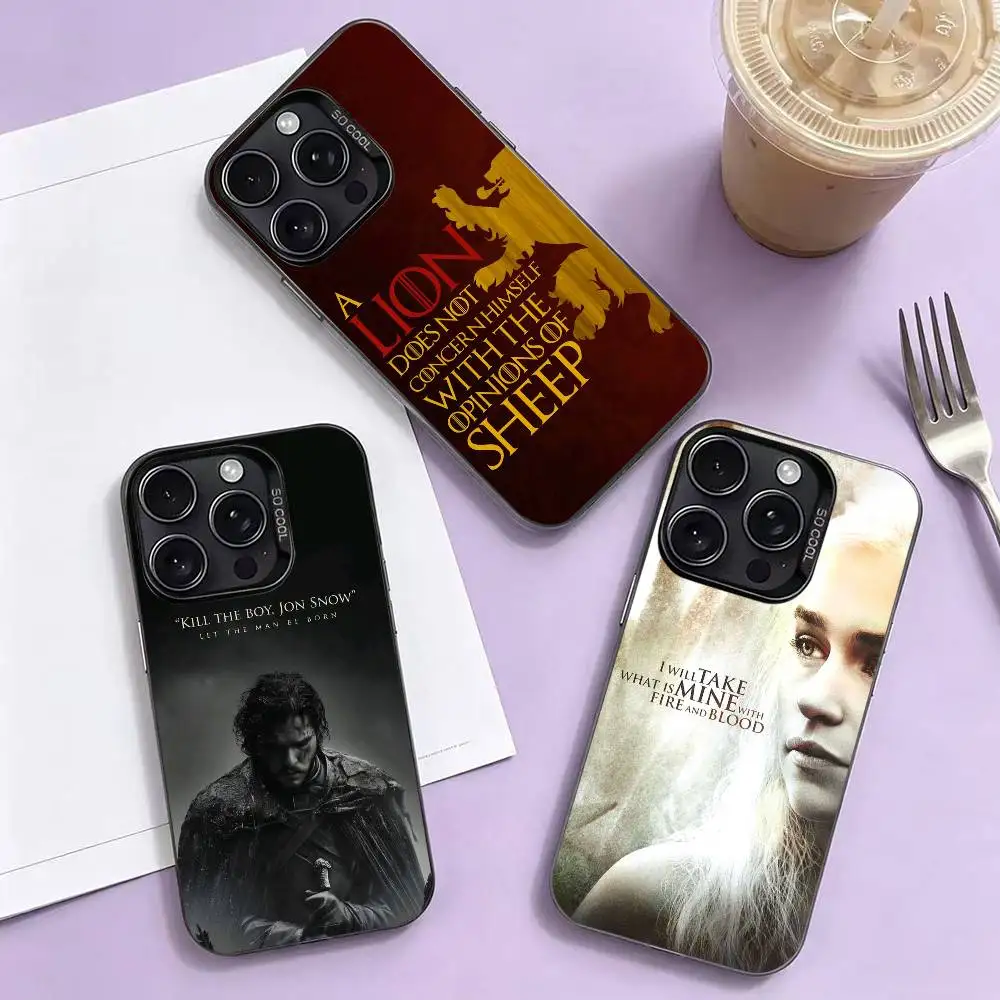 

Game of t-Thrones Lines Slogan Phone Case For iPhone 17,16,15,14,13,12,11 Plus,Pro Max,XS,Colorful Silver Phone case Funda Cover