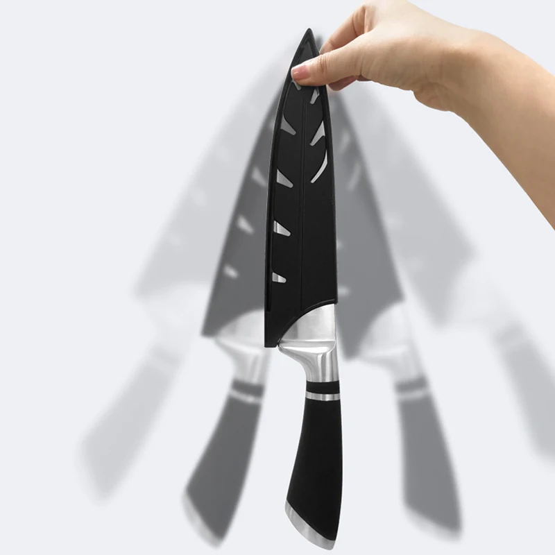(BF06)3-8 Inch Kitchen Knife Sheath Black Plastic Knife Covers Knife Blade Protector Cover Edge Guards Case Kitchen Accessory