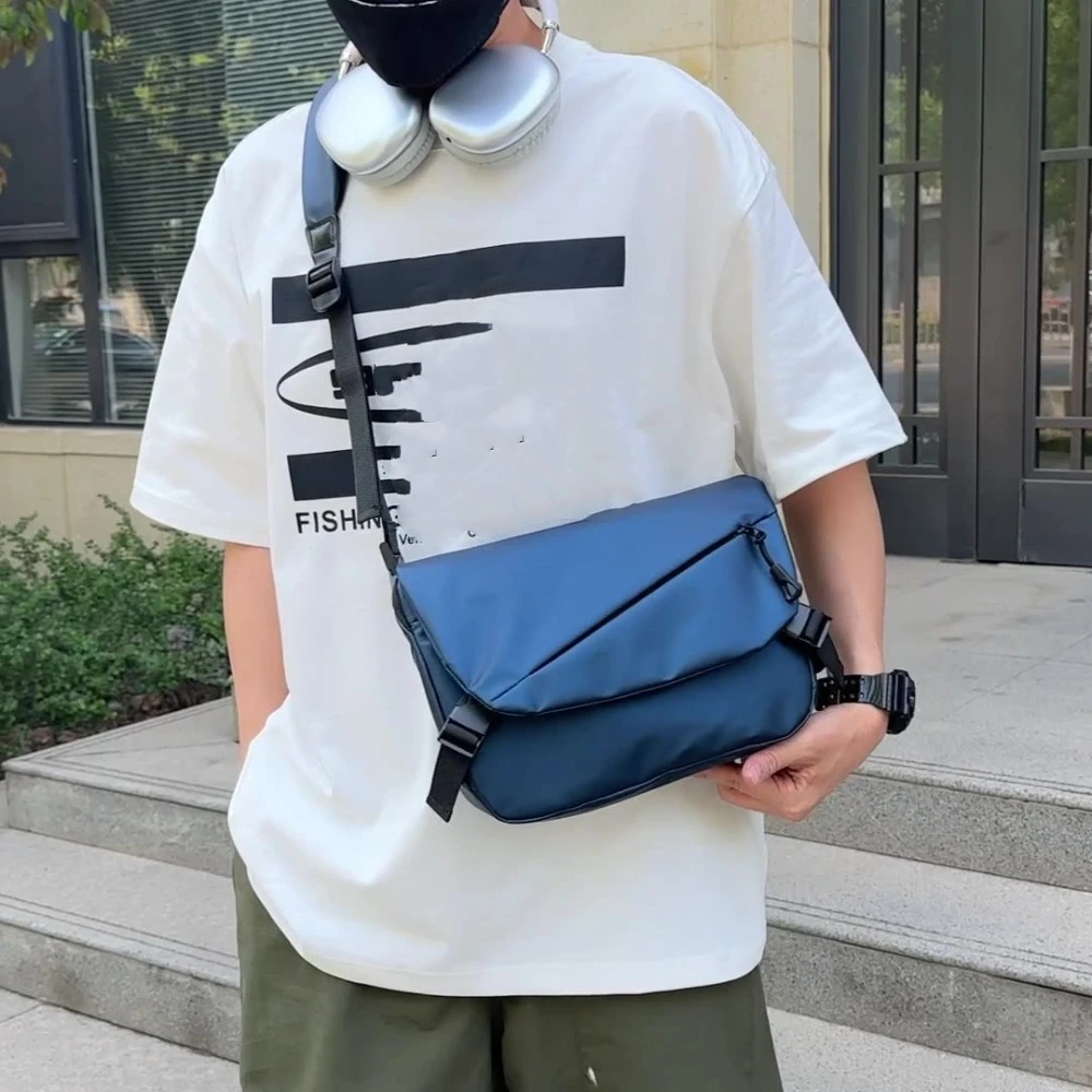 Large Capacity Men's Shoulder Bag Solid Adjustable Messenger Crossbody Bag Korean Purse Wallet Oxford Cloth Bag Men Women