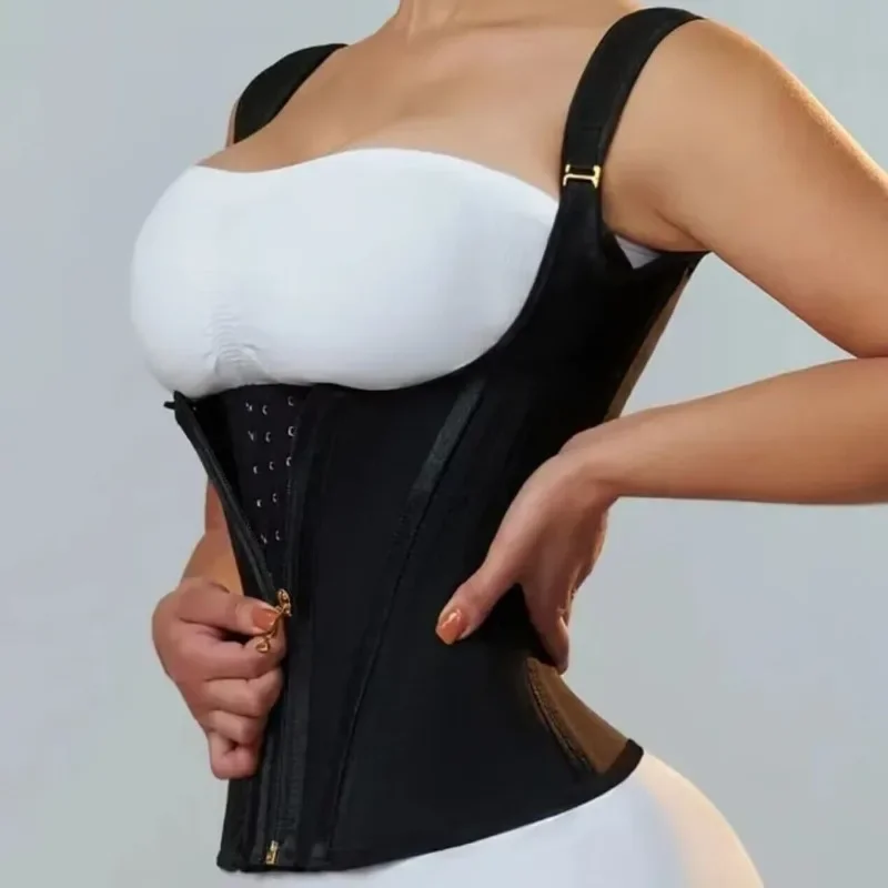 Body Shapewear Flat Belly Slimming Postpartum Tight Fitting Belt 15 Bone Vest Style Woman Corset High Elastic Mesh Waist Trainer