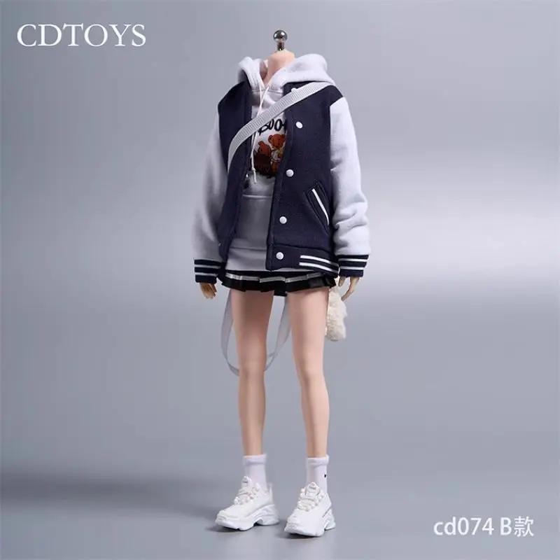 Cdtoys Cd074 1/6 女性兵士野球ジャージフード付きスウェットシャツプリーツスカートセット模型玩具フィット 12 インチアクションフィギュア在庫あり