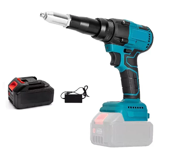 With LED Light for Makita (Battery Not Included) 18V Cordless Electric Riveter Gun Household Power Tools Screwdriver 2.4-4.8mm