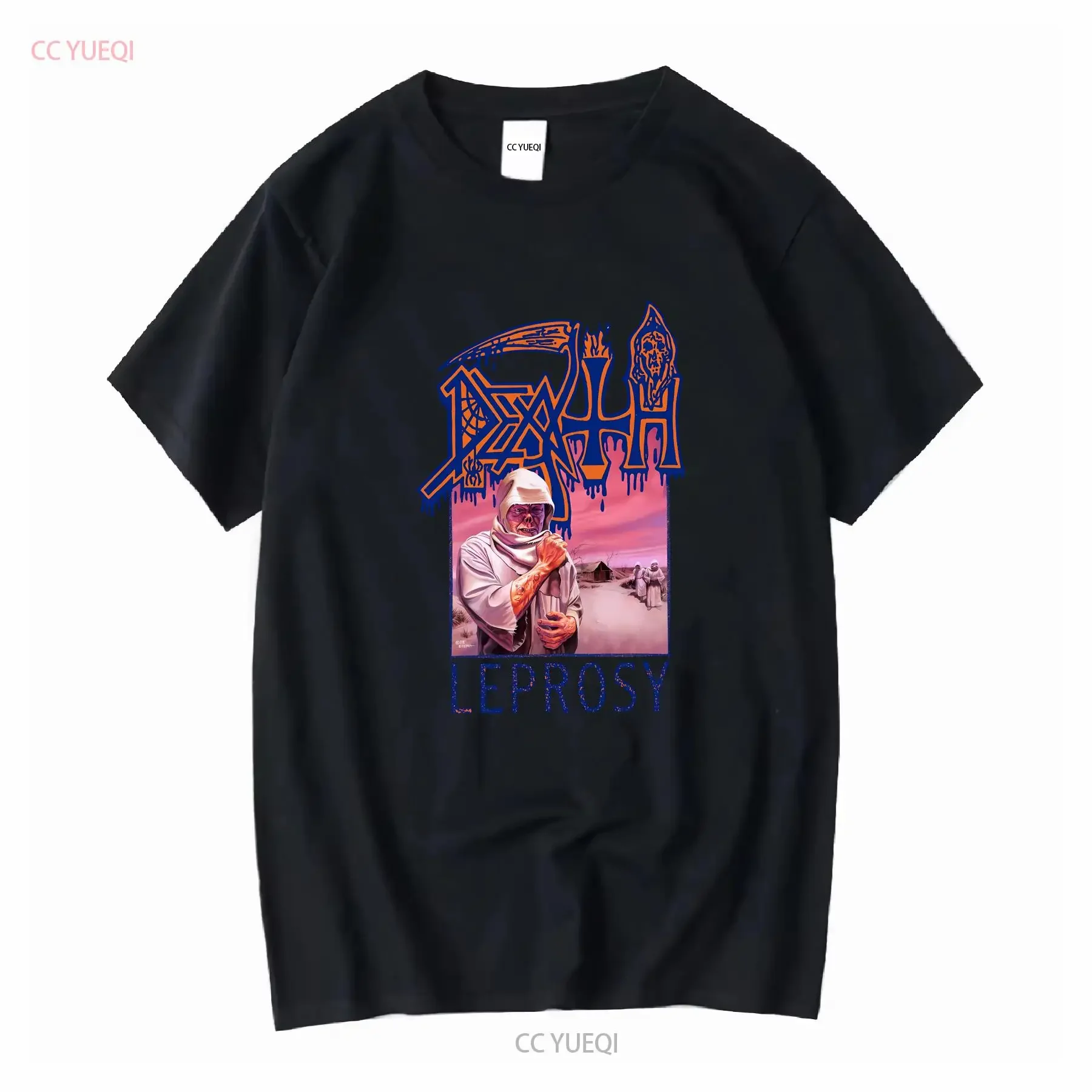 Death Leprosy Album T-shirt vintage vintage Vêtements de créateurs délavés Haut graphique respirant pour un usage quotidien Unisexe Doux