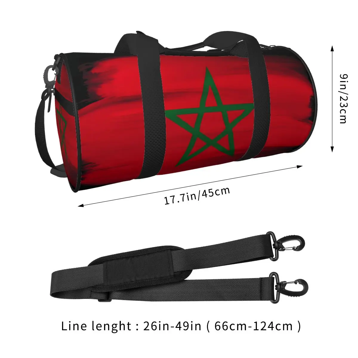 Morocco Flag Gym Bag Outdoor Sports Bags Large Capacity Travel Design Handbag Colorful Fitness Bag For Men Women