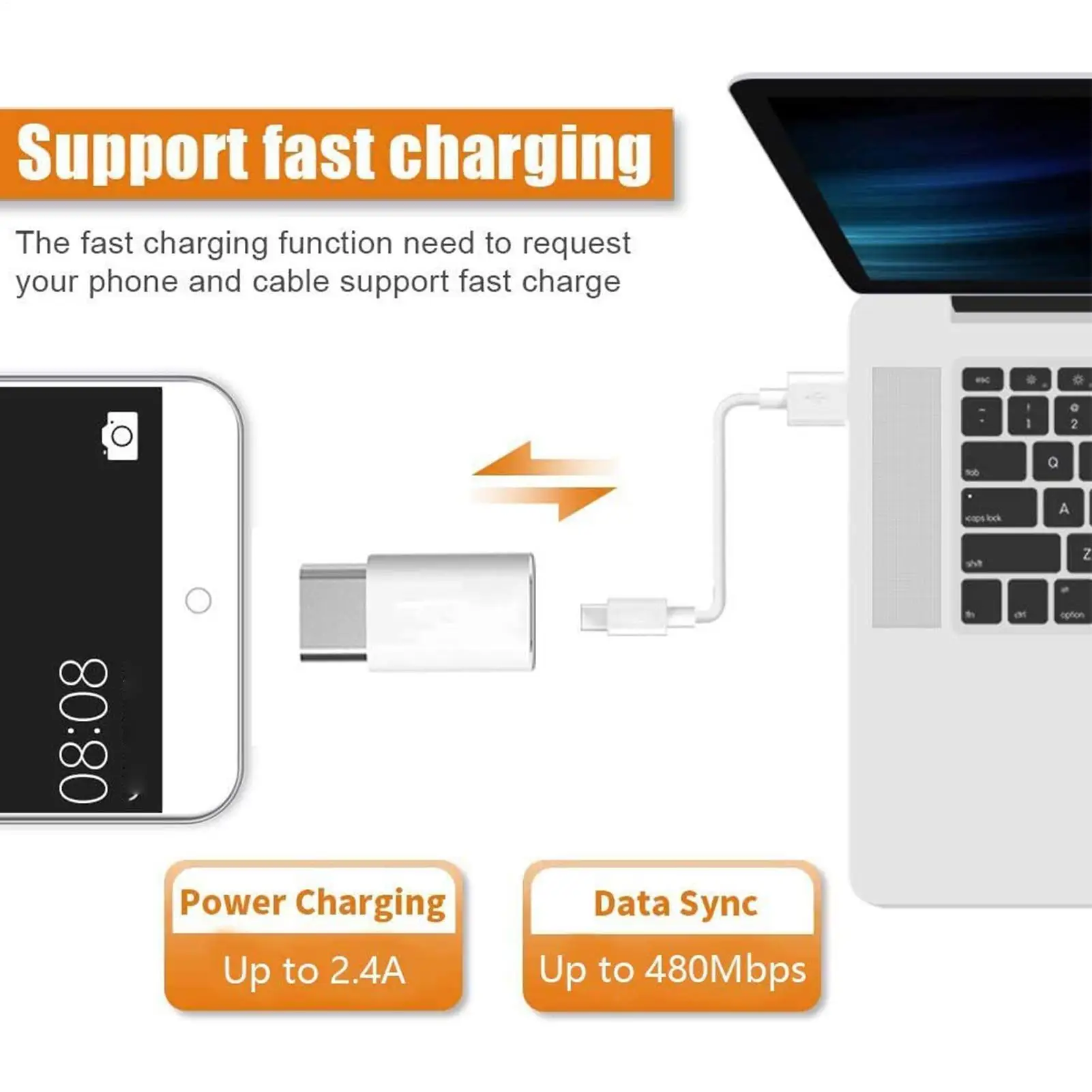 OTG 마이크로-타입C USB C 컨버터 휴대폰 타입 C 커넥터 고속 데이터 전송 어댑터 헤드 (컴팩트 구조)