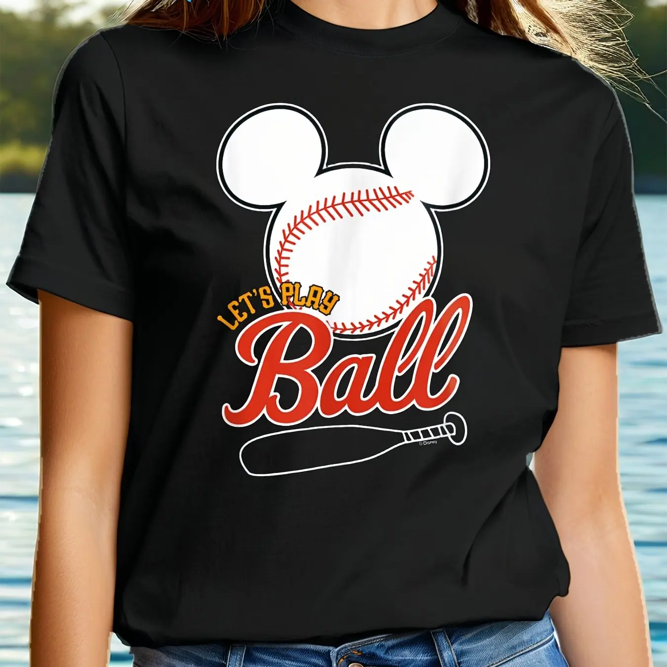 

Disney Mickey Let's Play Baseball T-shirt - Round Neck Short Sleeve, Comfortable Casual Round Neck, Machine Washable
