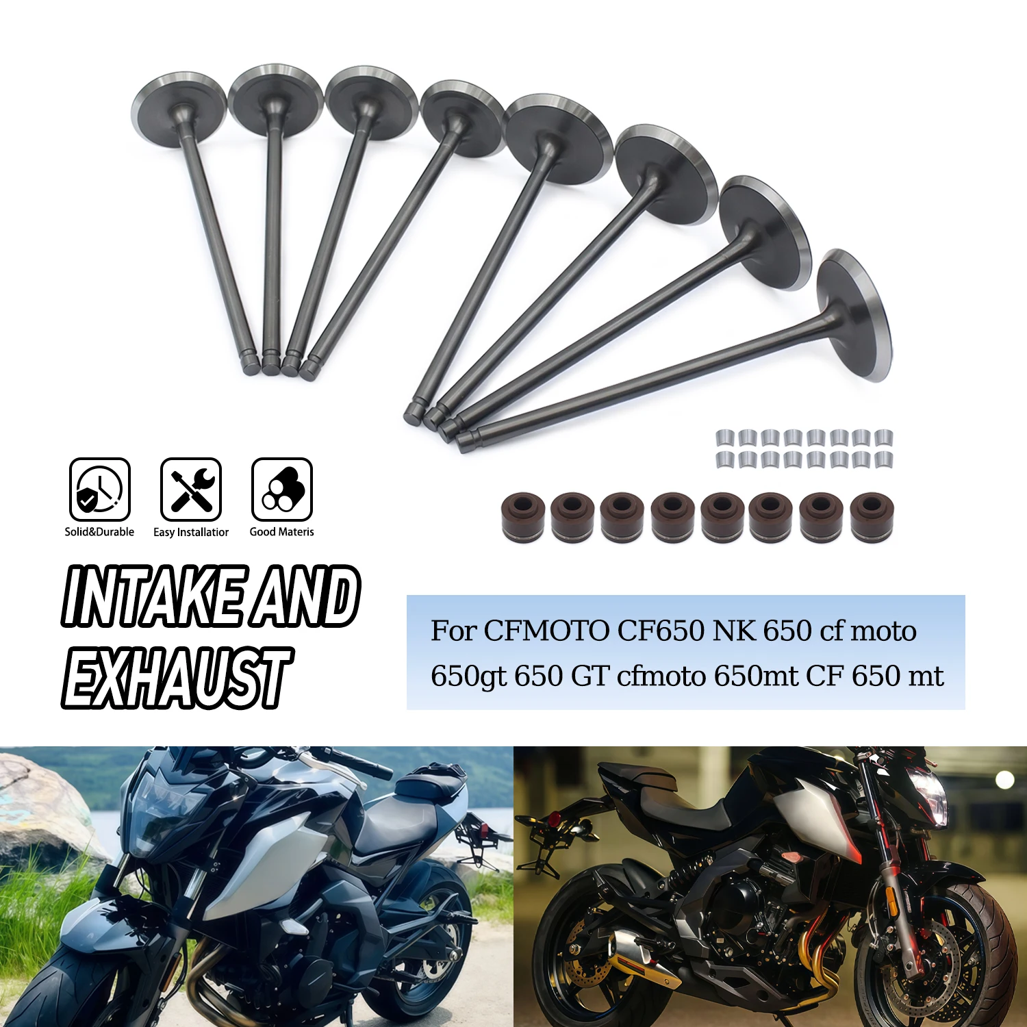 Motorcycle Accessories Cylinder Head Intake Exhaust Valve Kit For CFMOTO CF650 NK 650 moto 650gt 650 GT 650mt CF 650 mt