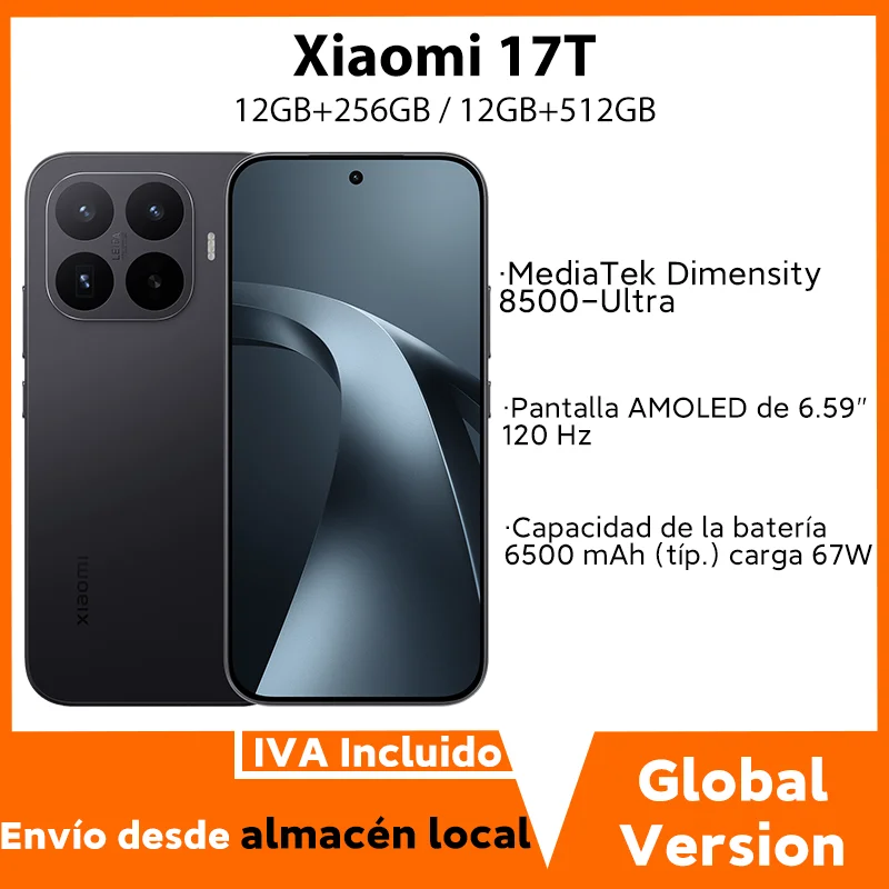 Global Version Xiaomi 17T Smartphone MediaTek Dimensity 8500-Ultra 6.59" 120Hz Eye-care Display 50MP Leica Camera 6500mAh 67W Xiaomi Cellphone