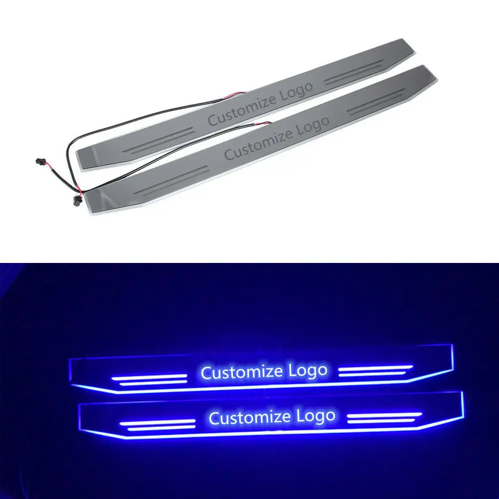 

2pcs Custom LED Car Door Panel Sill Pedal Light Logo Color Sizes As You Choose Car Accessories Decoration