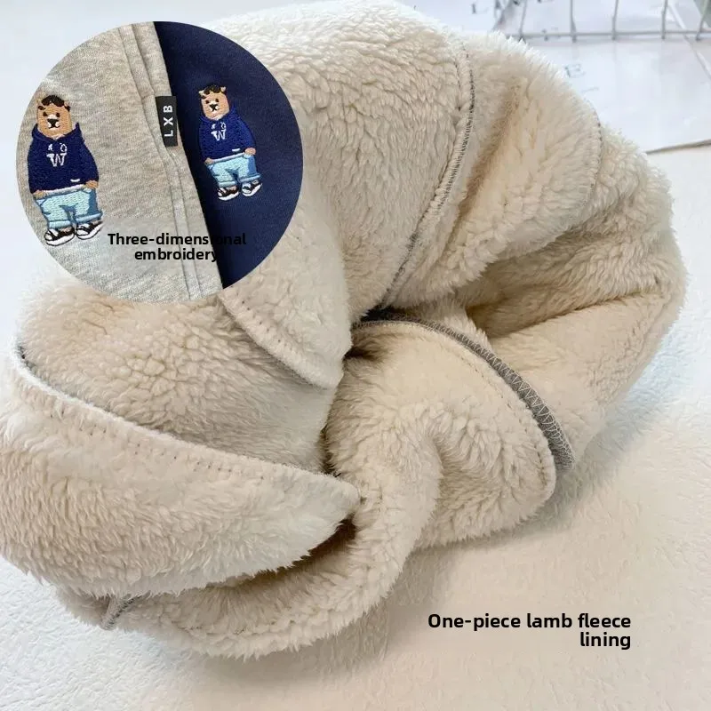 Thiened Fce 裏地付きワンピースベルベット暖かいスポーツカジュアルパンツ幼児男の子女の子冬快適なズボン