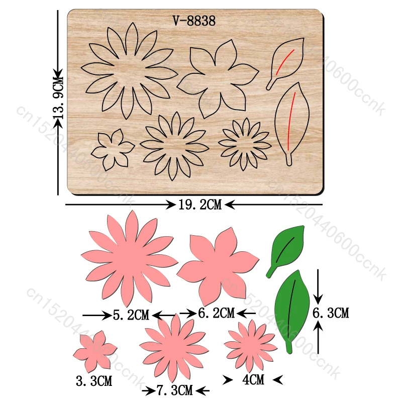 

Flower Wooden Dies Cutting Dies, New Scrapbooking, Multiple Sizes, V-8838