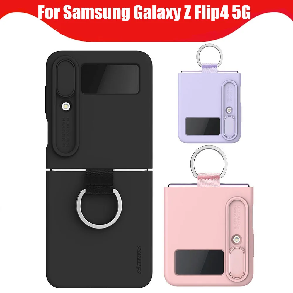 Nillkin For Samsung Galaxy Z Flip 4 5G Case CamShield Silky Silicone Soft Cover With Camera Protection Case