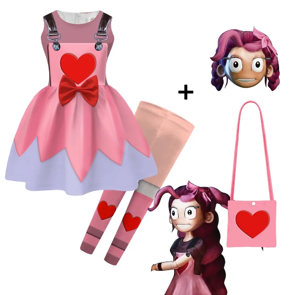 Robe de princesse pour enfants Summer Star Lover Kids Chapter Five lily, imprimé cœur mignon, nœud, cosplay, vêtements décontractés pour fête