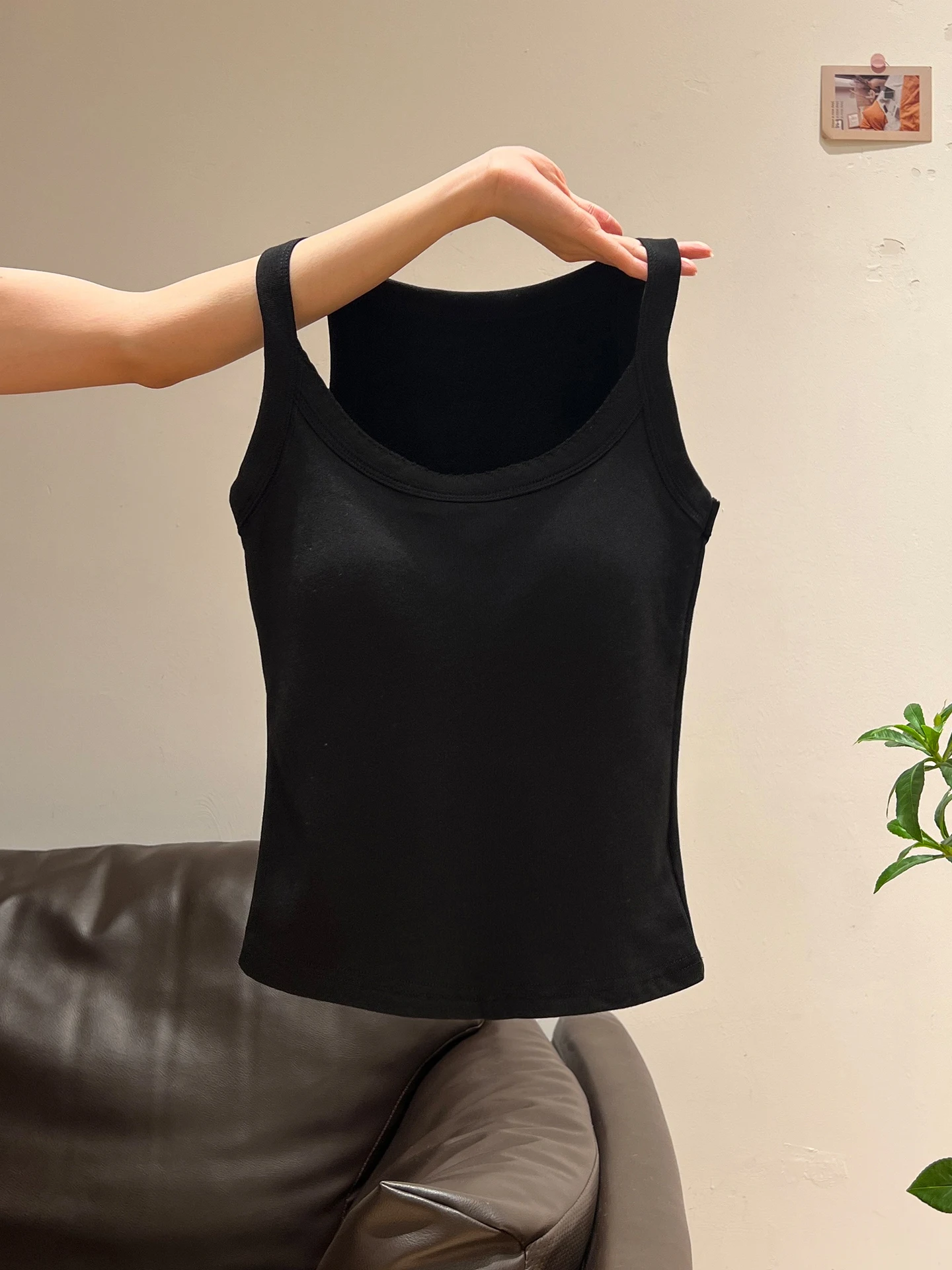 Top Interior de Una Pieza Ajustado Bla para Mujer, con Tirantes, con Relleno en el Pecho, para Otoño, para el Trabajo