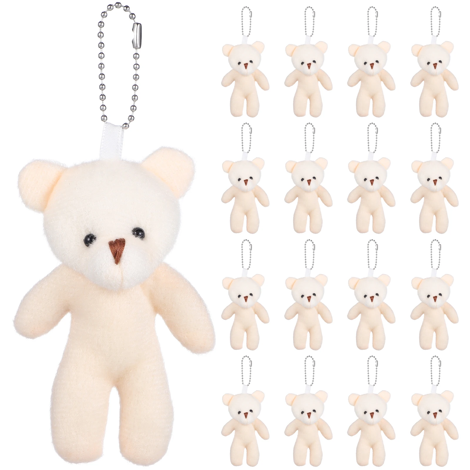 

18 Pcs Bear Mini Keychain Backpack Charms Cute Character Keychains Stuffed Animals for Babies