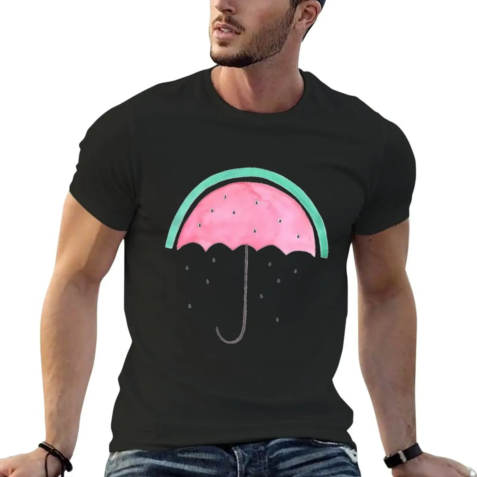 watermelon umbrella T-Shirt man t shirt quick-drying man clothes anime t shirts men graphic t shirts