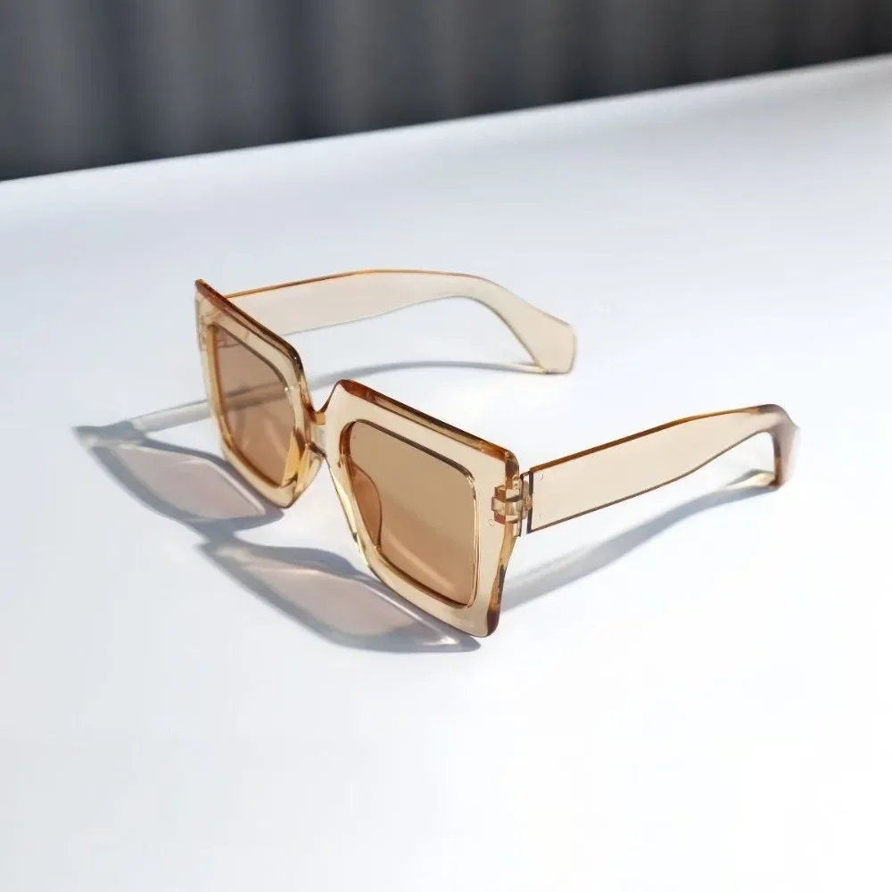 15 Family Sunglasses, New Large Frame Square Gradual Change Sunglasses Internet Celebrity Personality Street Shot Concave Sunglasses, Unisex
