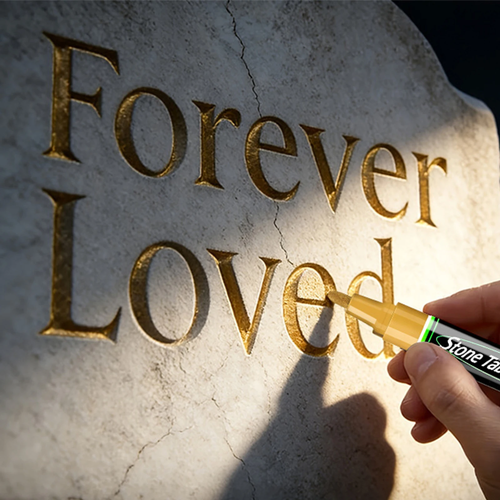 6pcs Gravestone Paint Restoration Pen Strong Coverage Tomb Stone Marker Inscription Pen for Restoring Faded Grave Inscriptions
