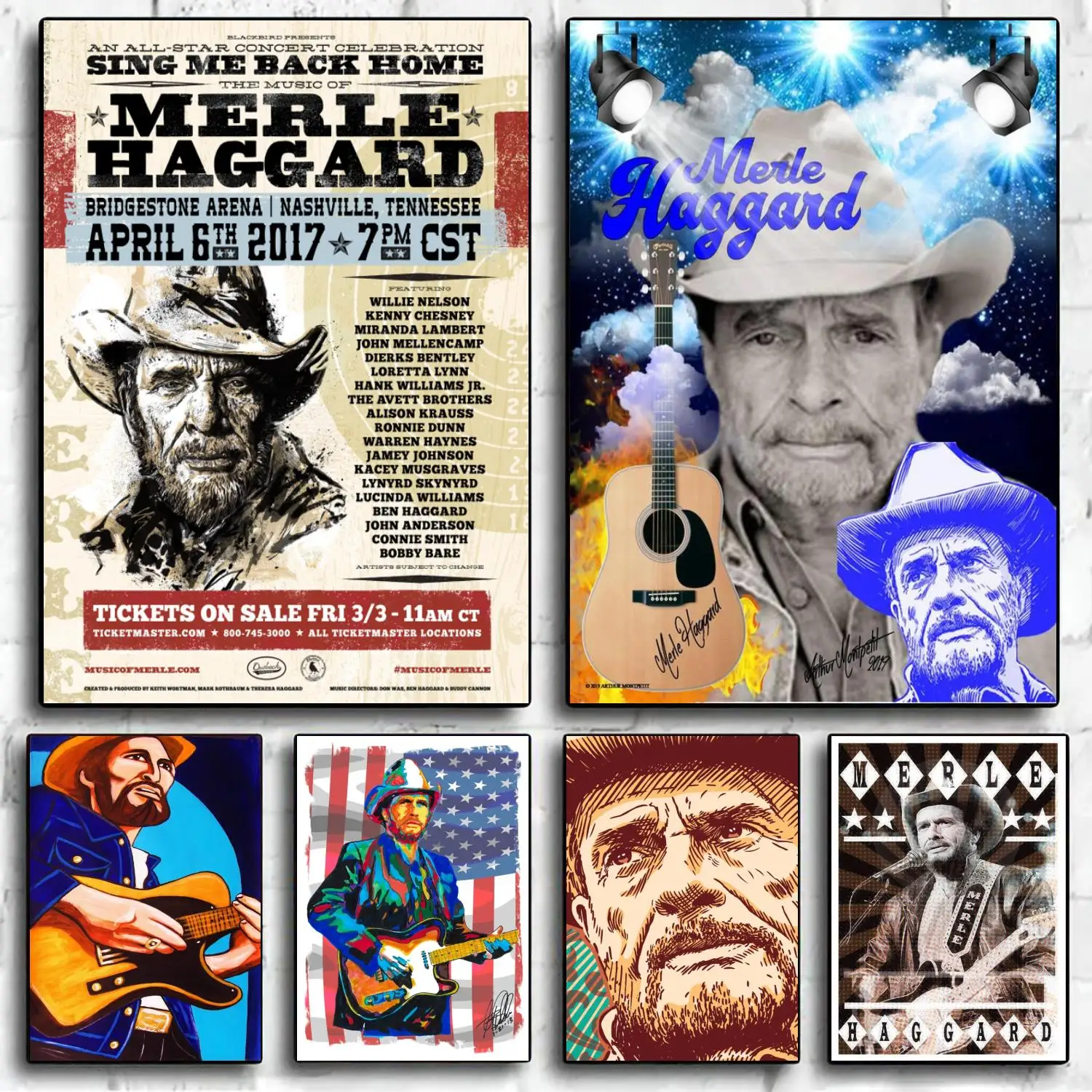 

merle haggard Decoration Art Poster Wall Art Personalized Gift Modern Family bedroom Decor Canvas Posters