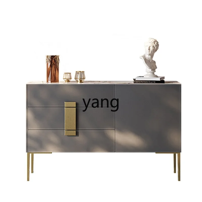

yjq home entrance cabinet solid wood partition modern simple restaurant side cabinet saddle skin rock slab side cabinet