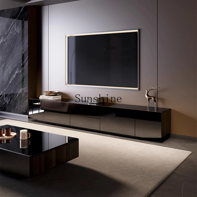 

Italian minimalist floor TV cabinet living room home high-end design glass